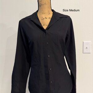Black Button-Up Shirt - Medium